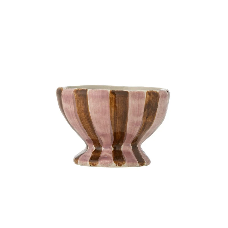 Coupe en grès rose-rayé 9x6,5cm Nini - Bloomingville