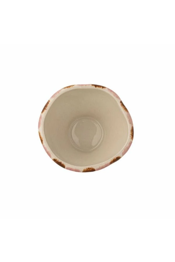 Coupe en grès rose-rayé 9x6,5cm Nini - Bloomingville