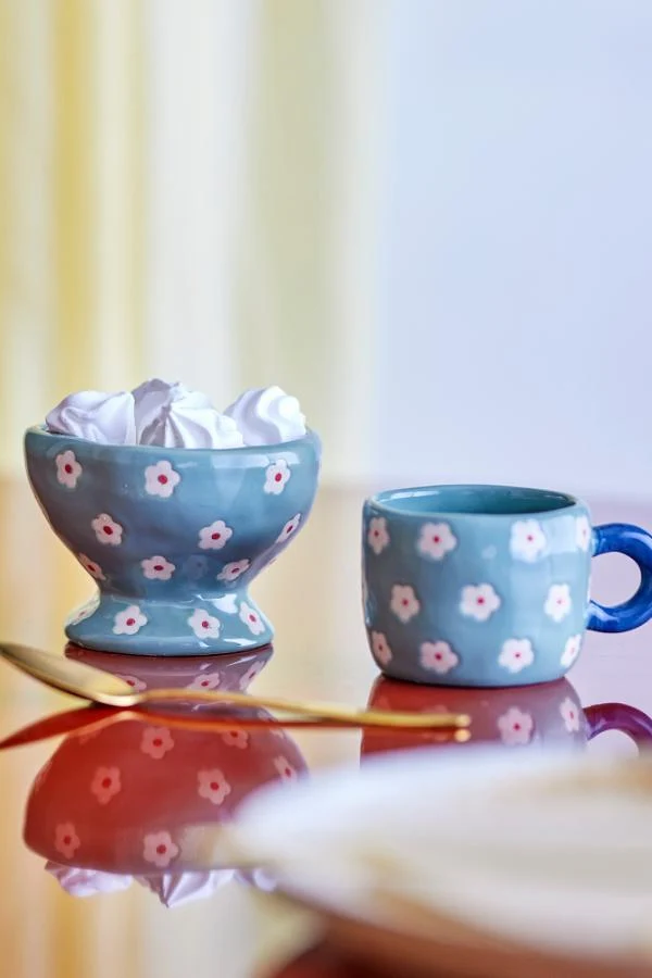 Coupe en grès bleu-vert 9x6,5cm Nini - Bloomingville