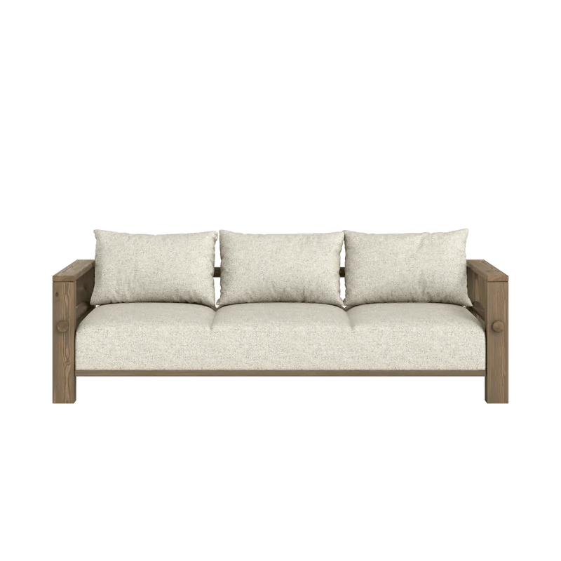 Canapé en pin foncé et son futon clair 94x225x82cm Bare - Karup Design