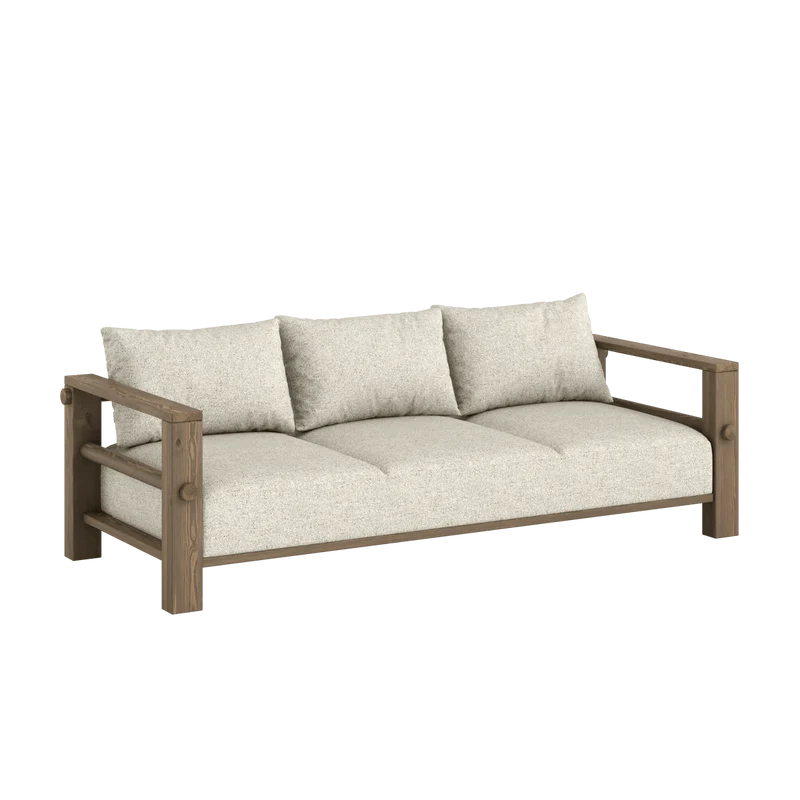 Canapé en pin foncé et son futon clair 94x225x82cm Bare - Karup Design