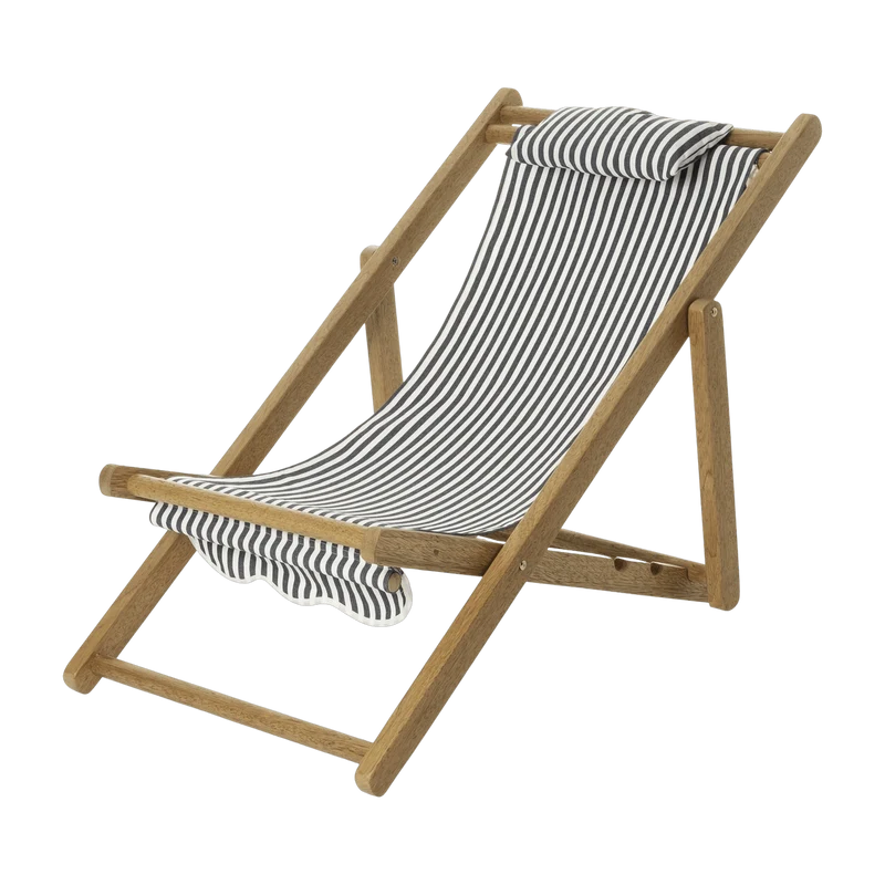 Chilienne pour enfants bleue à fines rayures blanches Mini Sling Chair - Business & Pleasure