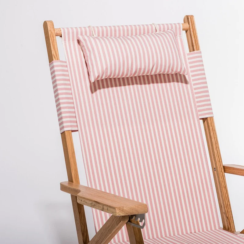 Chaise de plage pliante en toile à rayures rose Lauren's Stripe The Tommy Chair - Business & Pleasure