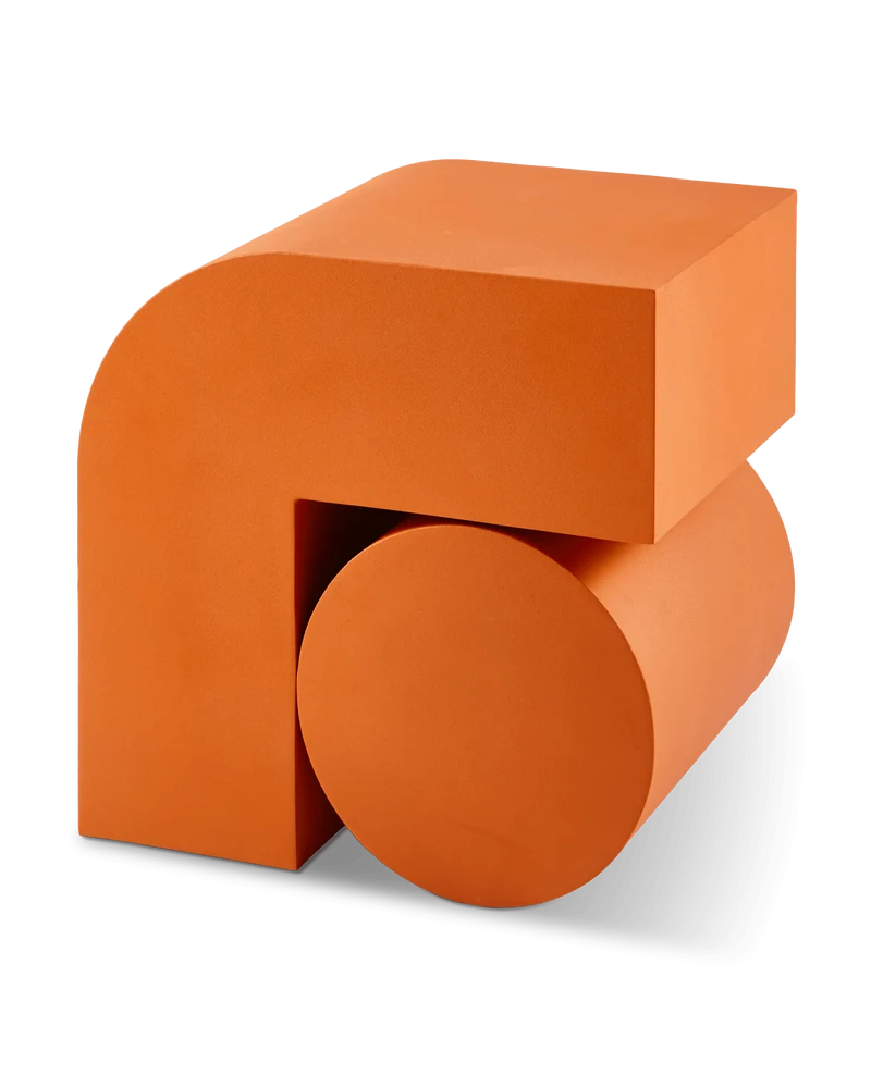 Table d'appoint en métal reyclé orange 45cm Kombo - Pols Potten