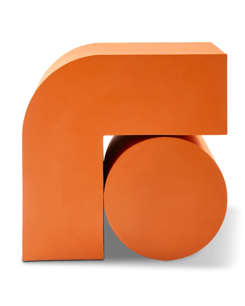Table d'appoint en métal reyclé orange 45cm Kombo - Pols Potten