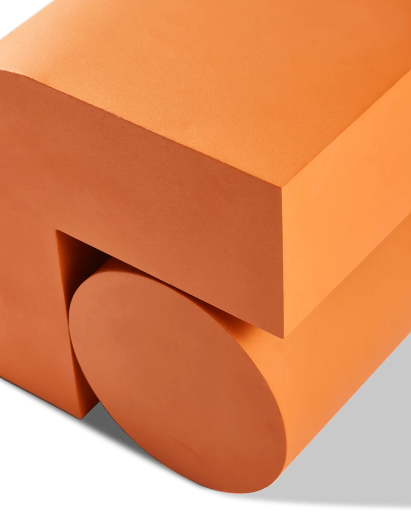 Table d'appoint en métal reyclé orange 45cm Kombo - Pols Potten