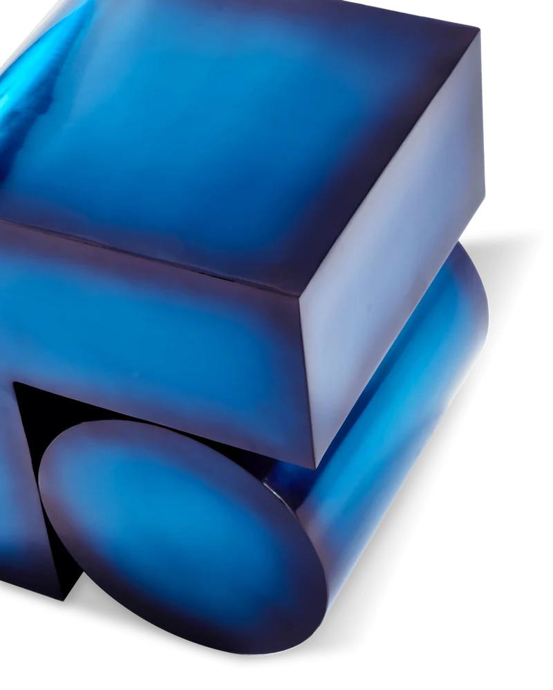 Table d'appoint en métal reyclé bleu 45cm Kombo - Pols Potten