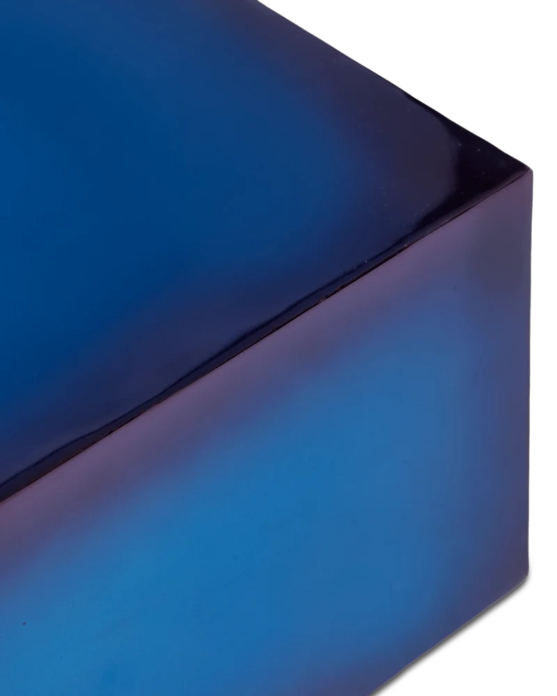 Table d'appoint en métal reyclé bleu 45cm Kombo - Pols Potten