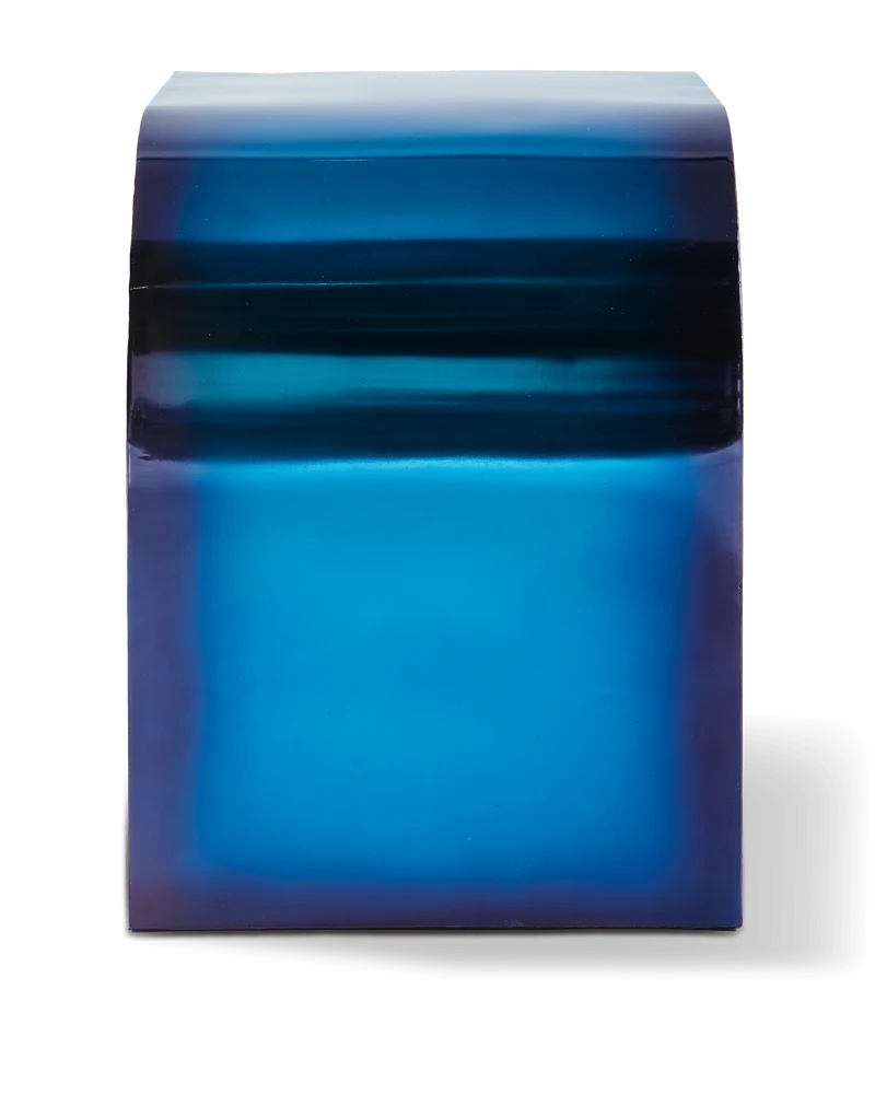 Table d'appoint en métal reyclé bleu 45cm Kombo - Pols Potten