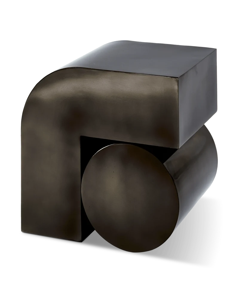 Table d'appoint en métal reyclé noir 45cm Kombo - Pols Potten
