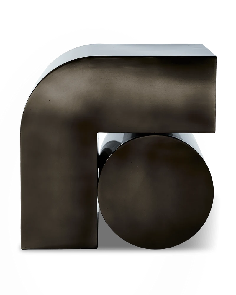 Table d'appoint en métal reyclé noir 45cm Kombo - Pols Potten