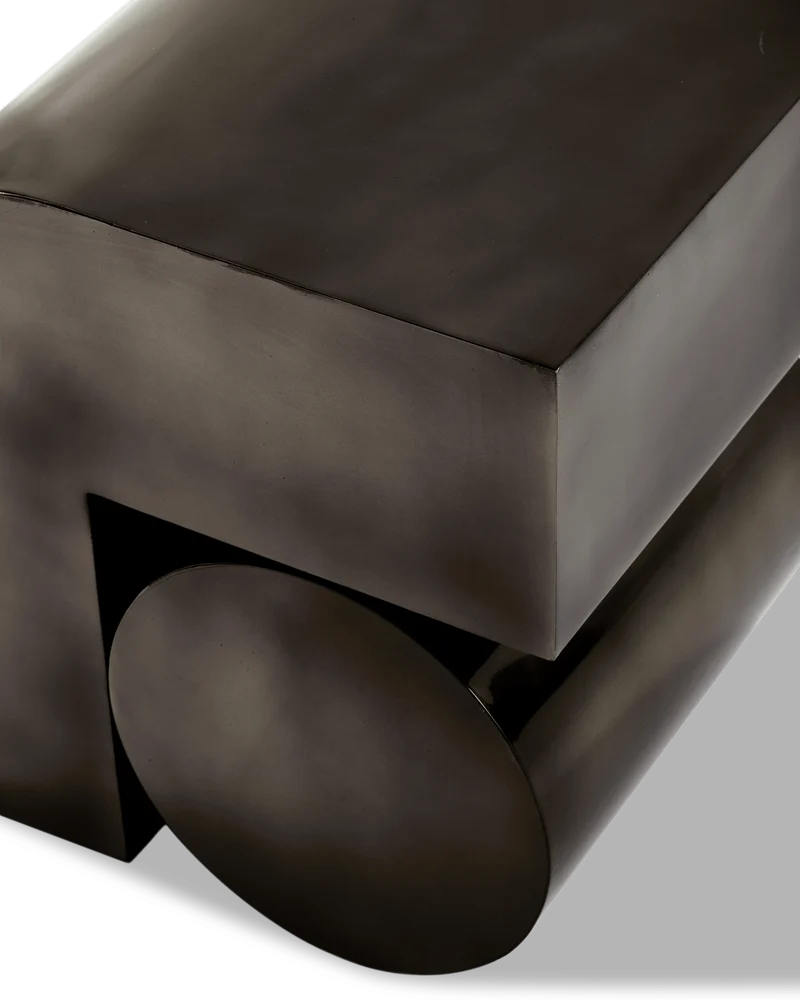 Table d'appoint en métal reyclé noir 45cm Kombo - Pols Potten