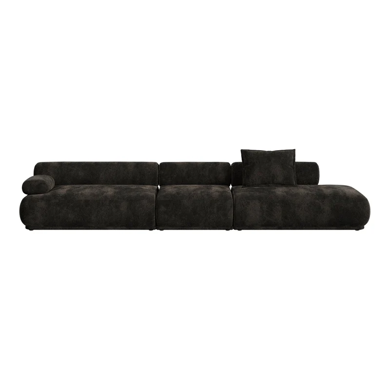 Canapé côté gauche en tissu marron foncé 4,5 places Rembrandt - Zuiver
