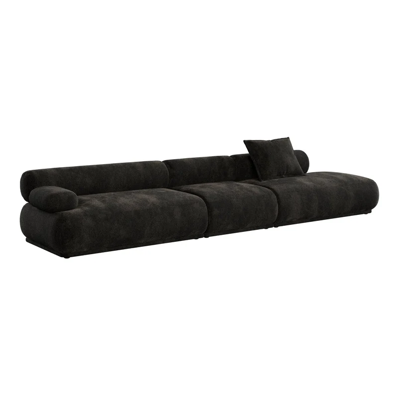 Canapé côté gauche en tissu marron foncé 4,5 places Rembrandt - Zuiver