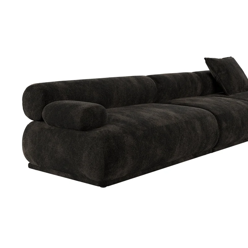 Canapé côté gauche en tissu marron foncé 4,5 places Rembrandt - Zuiver