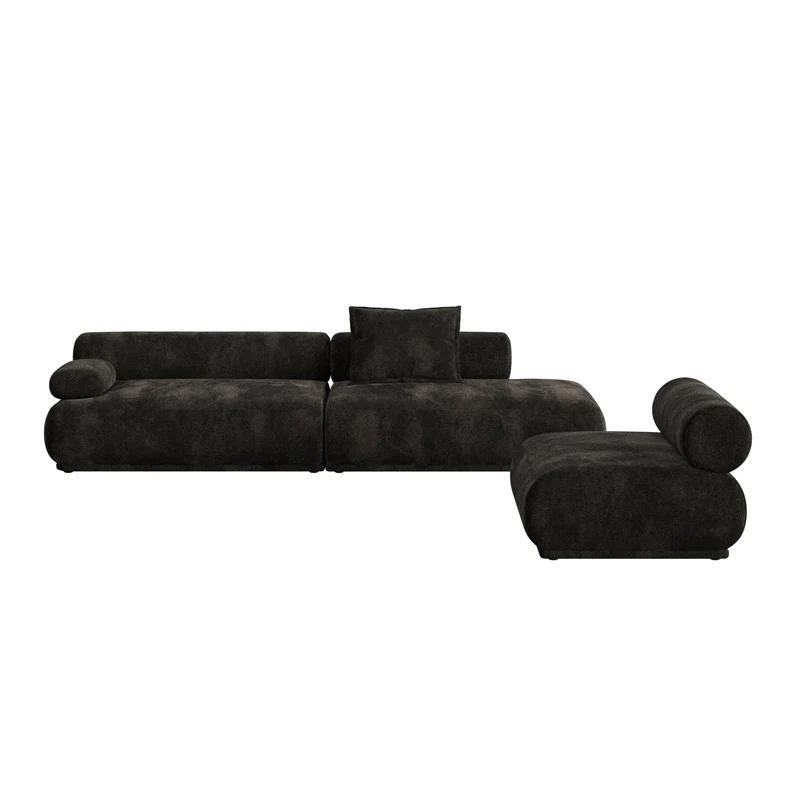 Canapé côté gauche en tissu marron foncé 4,5 places Rembrandt - Zuiver
