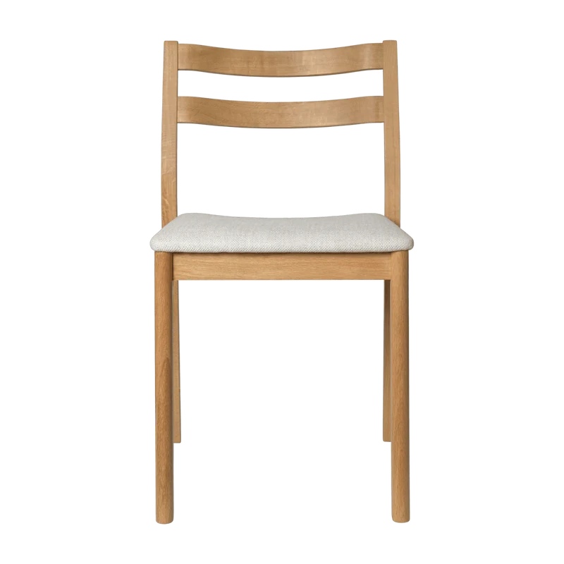 Chaise en chêne et assise bouclé crème 45,6x49x79cm Boda - Ferm living