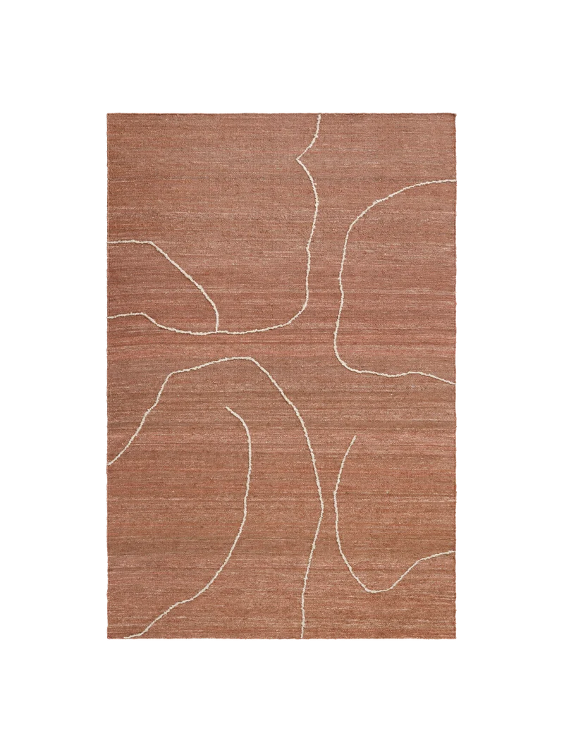 Ferm Living Gesso Jute Teppich - 170 x 240 - Terracotta/Off-white