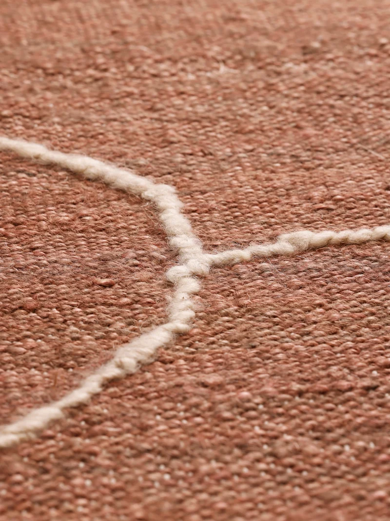 Ferm Living Gesso Jute Teppich - 170 x 240 - Terracotta/Off-white