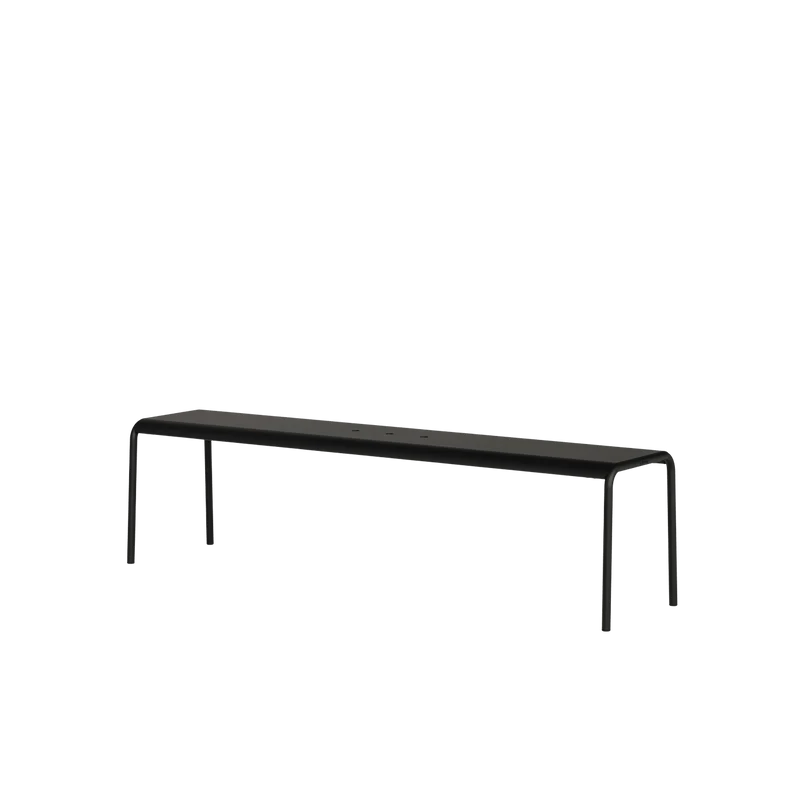 Banc de jardin en acier thermolaqué inoxydable noir 170x42x45cm Panorama - TIPTOE