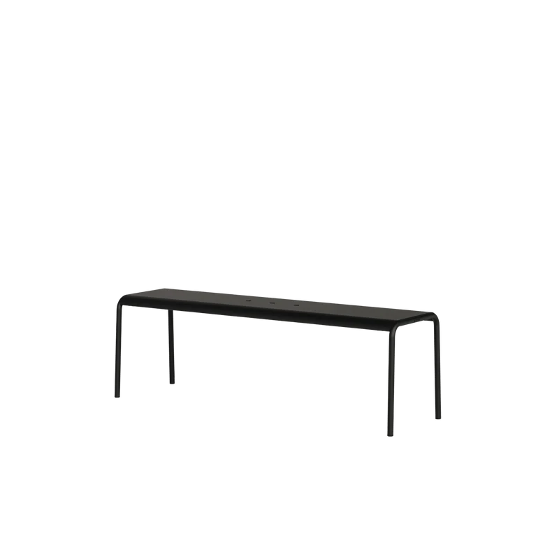 Banc de jardin en acier thermolaqué inoxydable noir 140x42x45cm Panorama - TIPTOE