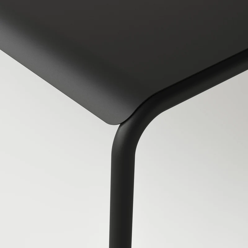 Banc de jardin en acier thermolaqué inoxydable noir 140x42x45cm Panorama - TIPTOE