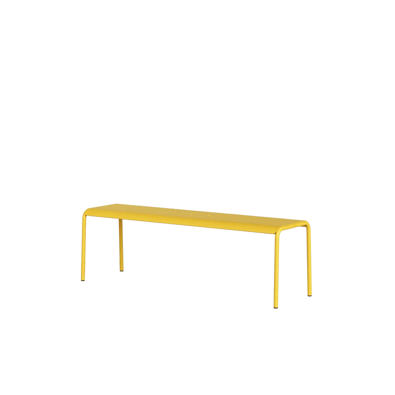 Banc de jardin en acier thermolaqué inoxydable jaune 140x42x45cm Panorama - TIPTOE