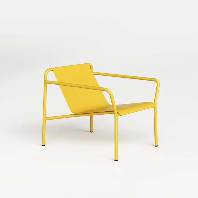 Fauteuil de jardin en acier thermolaqué inoxydable jaune 78x67cm Panorama - TIPTOE