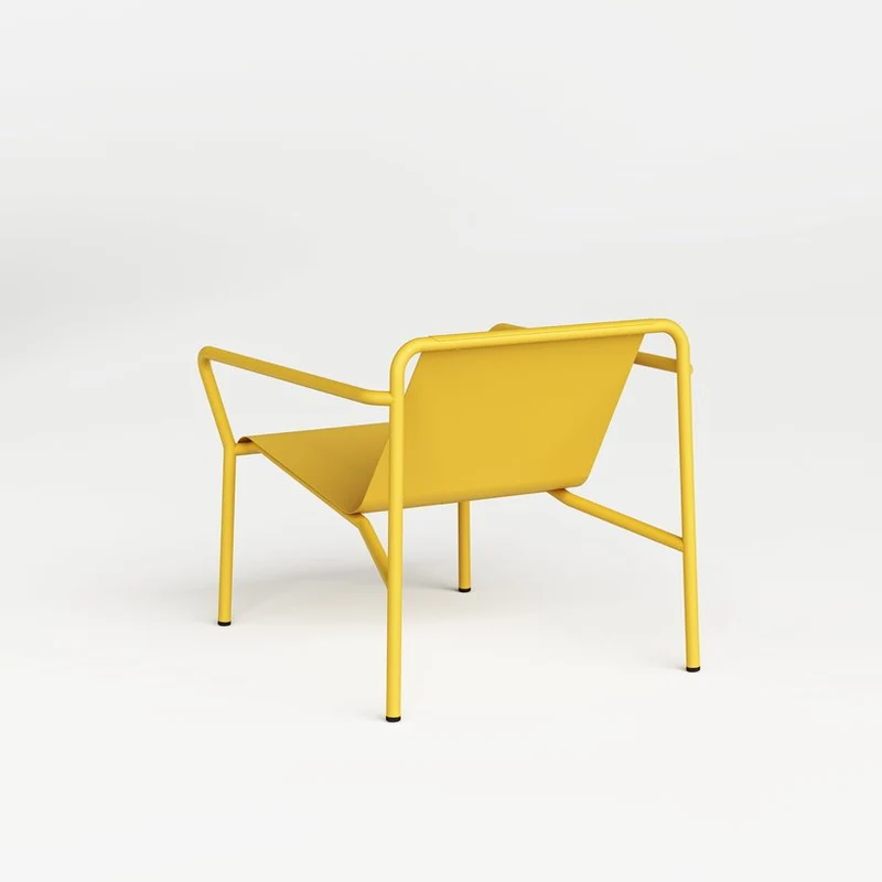 Fauteuil de jardin en acier thermolaqué inoxydable jaune 78x67cm Panorama - TIPTOE