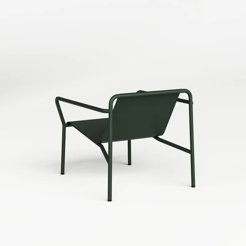 Fauteuil de jardin en acier thermolaqué inoxydable vert forêt 78x67cm Panorama - TIPTOE