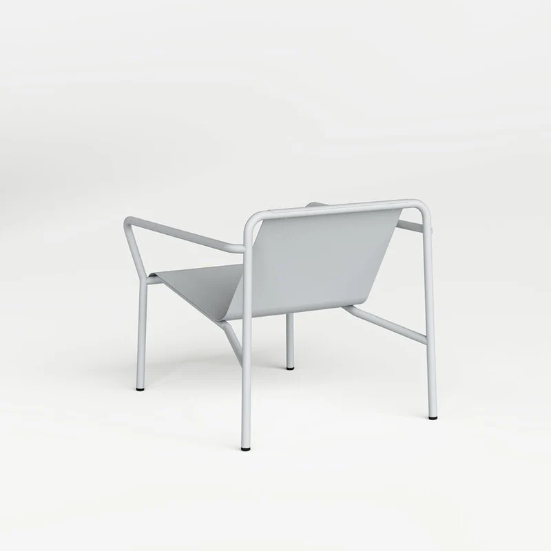 Fauteuil de jardin en acier thermolaqué inoxydable gris craie 78x67cm Panorama - TIPTOE