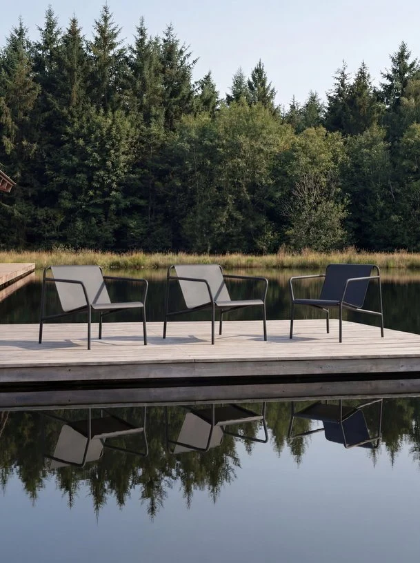 Fauteuil de jardin en acier thermolaqué inoxydable gris craie 78x67cm Panorama - TIPTOE