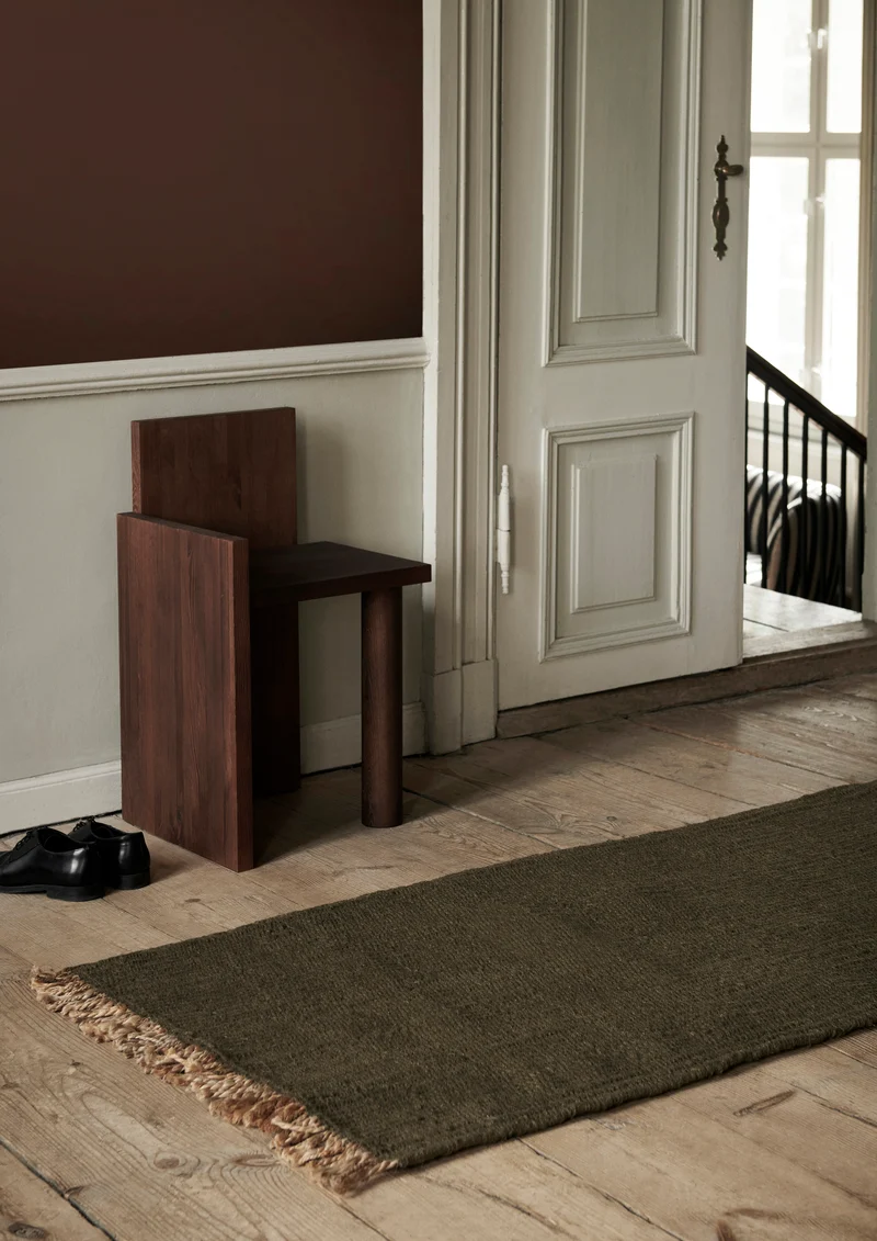 Ferm Living Block Runner - Olive/Natural