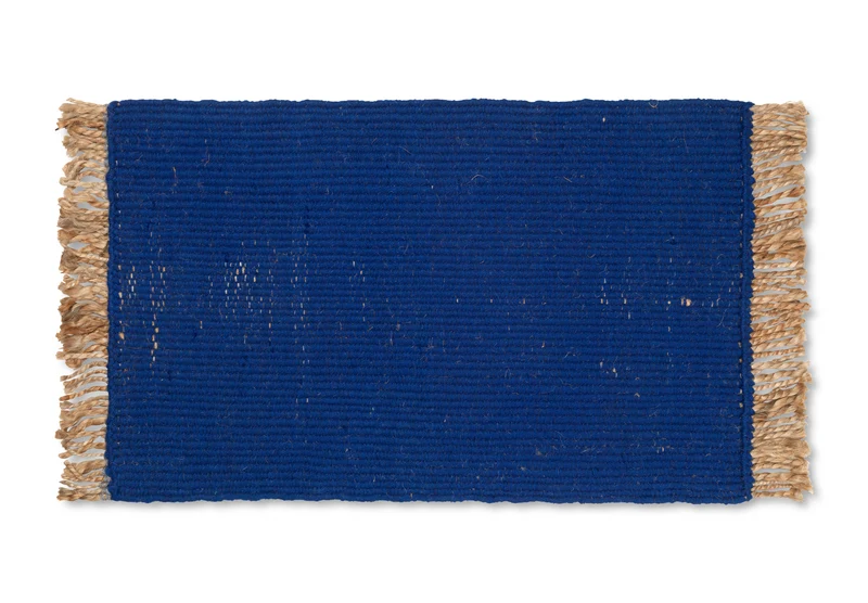 Ferm Living Block Mat - Bright Blue/Natural