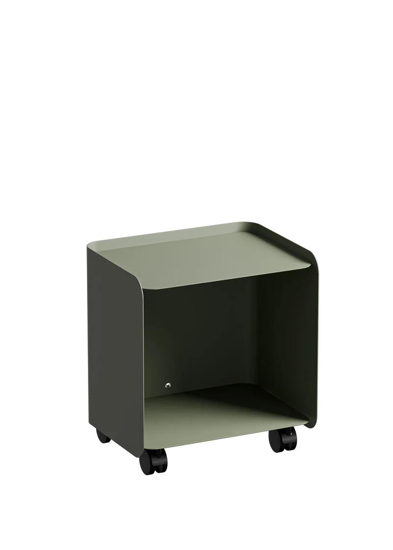 Table d'appoint à roulettes en acier vert 40x30x43,5cm Juno - Metallbude