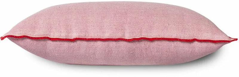Coussin rose liseré rouge 50 x 30 cm Coton Candy- HKliving