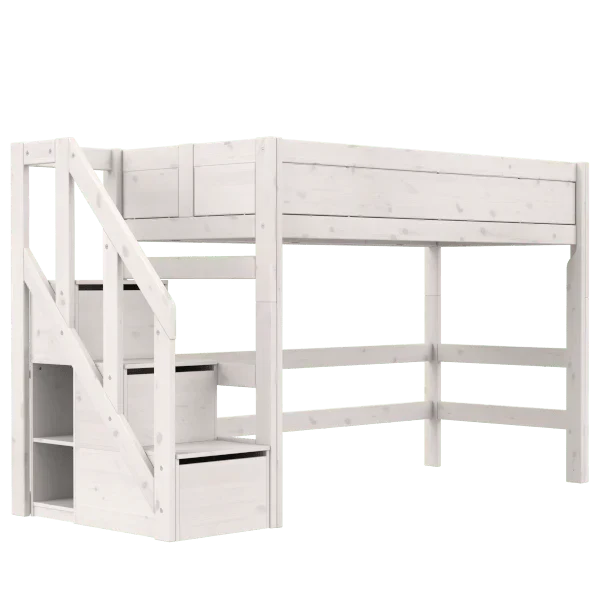 Lifetime Kidsrooms Hochbett 152 cm mit Treppe - Original Whitewash