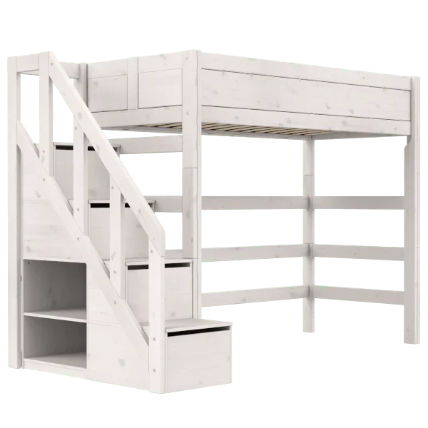 Lifetime Kidsrooms Hochbett 177 cm mit Treppe - Original Whitewash