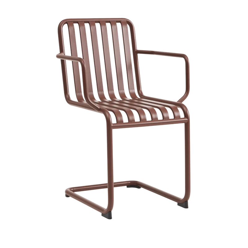 Chaise de jardin avec accoudoirs en acier rouge Palissade - HAY