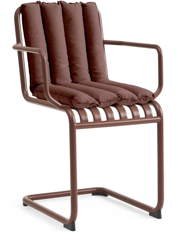 Chaise de jardin avec accoudoirs en acier rouge Palissade - HAY