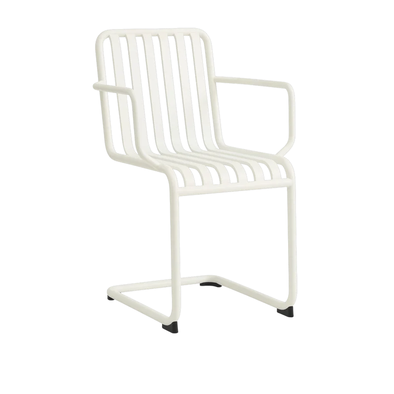 Chaise de jardin avec accoudoirs en acier blanc cassé Palissade - HAY