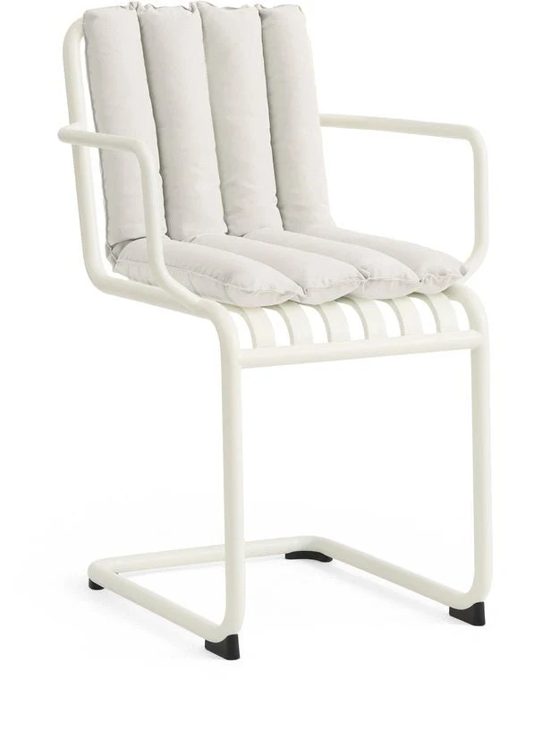 Chaise de jardin avec accoudoirs en acier blanc cassé Palissade - HAY