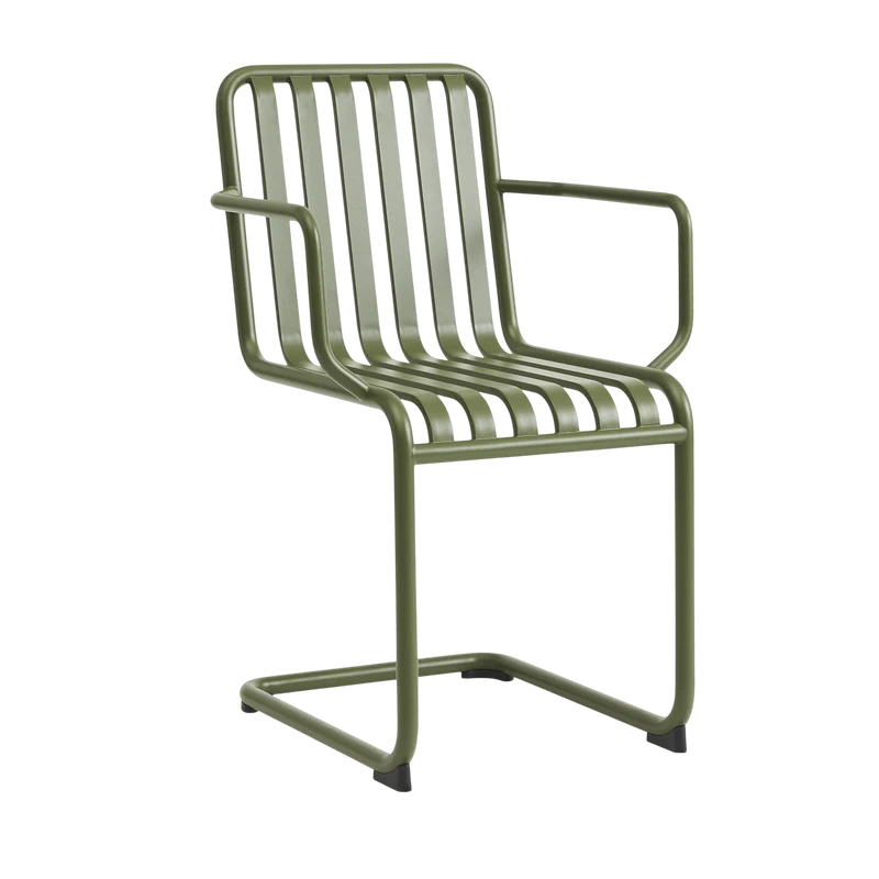 Chaise de jardin avec accoudoirs en acier vert Palissade - HAY