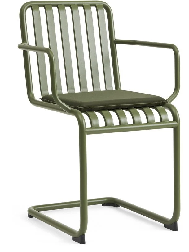 Chaise de jardin avec accoudoirs en acier vert Palissade - HAY
