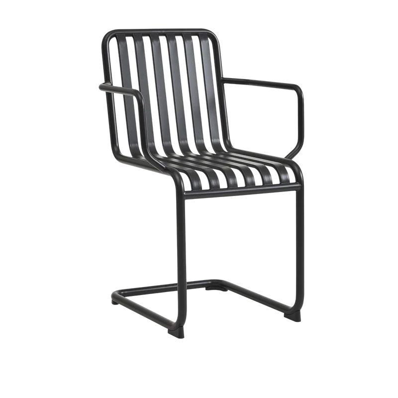 Chaise de jardin avec accoudoirs en acier gris anthracite Palissade - HAY