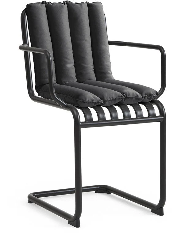 Chaise de jardin avec accoudoirs en acier gris anthracite Palissade - HAY
