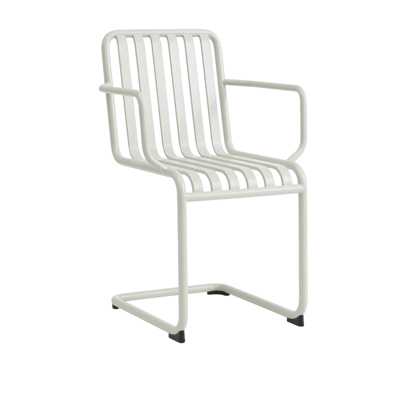 Chaise de jardin avec accoudoirs en acier gris clair Palissade - HAY