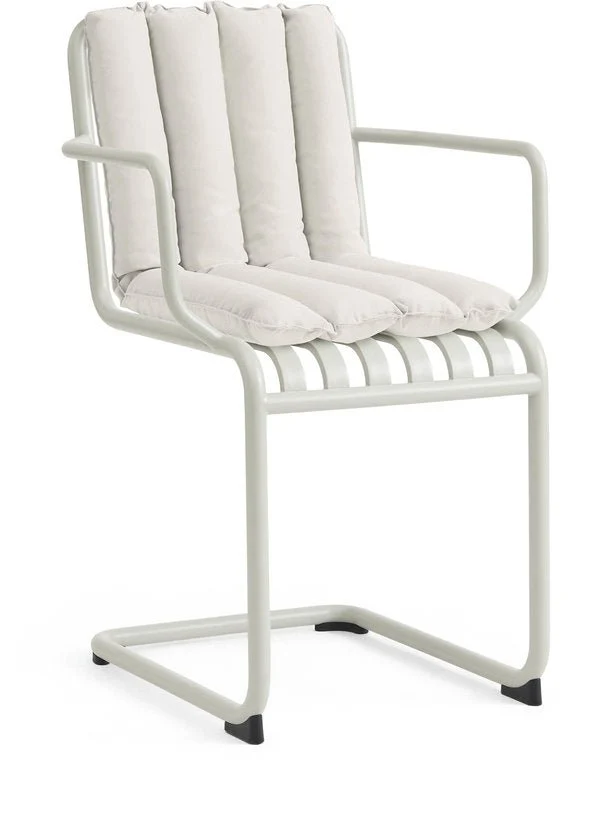 Chaise de jardin avec accoudoirs en acier gris clair Palissade - HAY