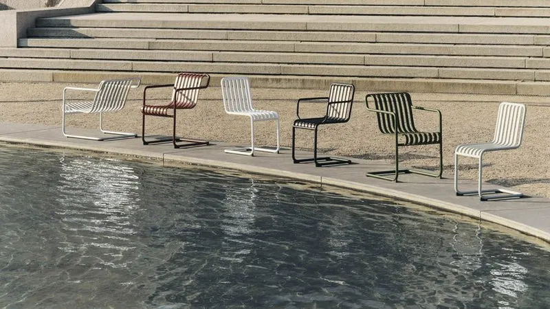 Chaise de jardin en acier vert Palissade - HAY
