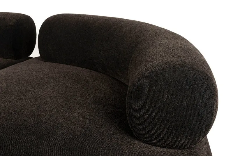 Canapé modulable côté gauche en tissu marron foncé 7,5 places Rembrandt - Zuiver
